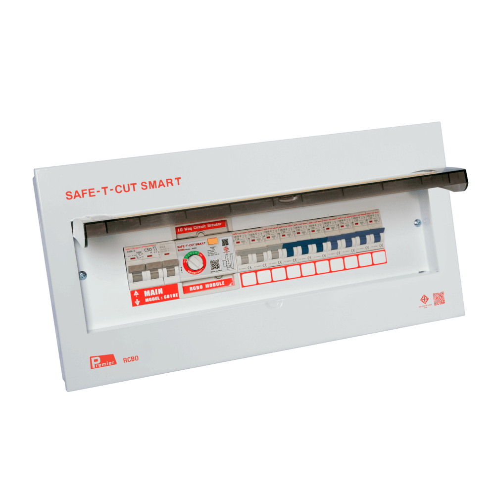 ชุดตู้คอนซูเมอร์ 10 ช่อง เบรคเกอร์กันดูด 50 แอมป์ เซฟ-ที-คัท สมาร์ท รุ่น PREMIER RCBO_2